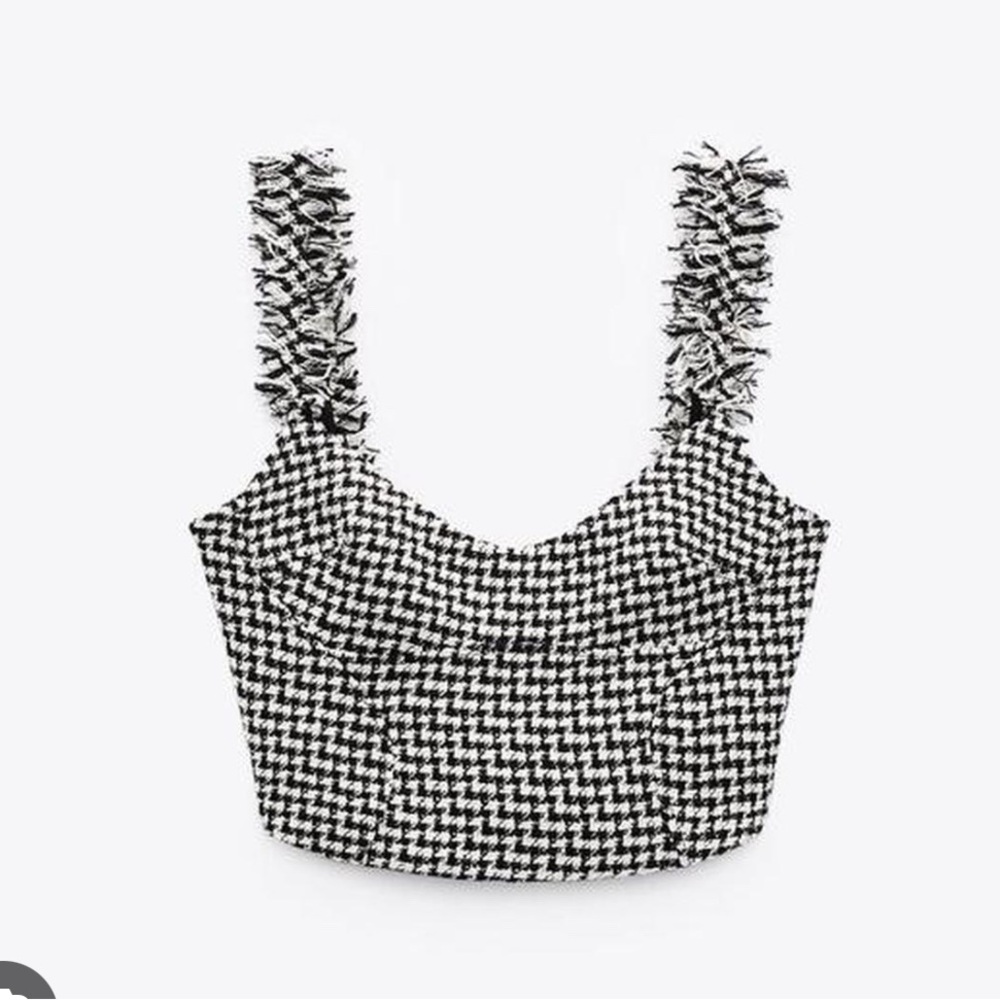 Zara tweed bustier NWOT